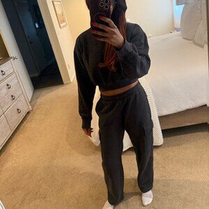 Aritzia Cozy Cropped Sweatfleece w/ matching cargo sweats